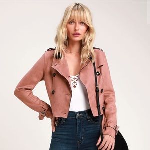 NWT suede moto trench coat/jacket Sz XS